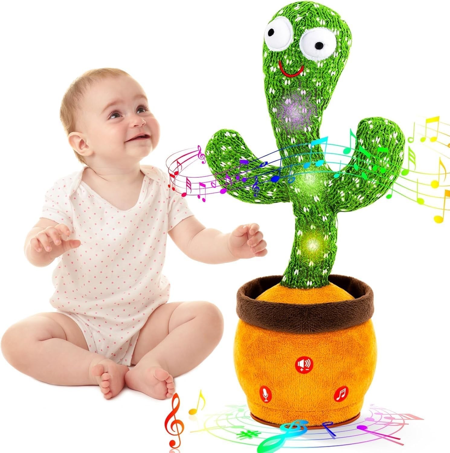 Dancing Cactus Repeat Talking Singing Cactus Plush Toy Glow Stuffed Kid Toys
