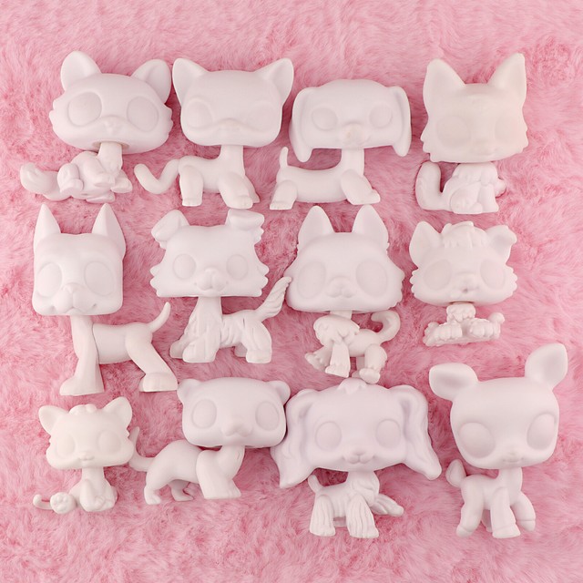 【YOU PICK】Costom White Base Blank Mold Cat Dog Kids DIY Paint Play Toy Pets