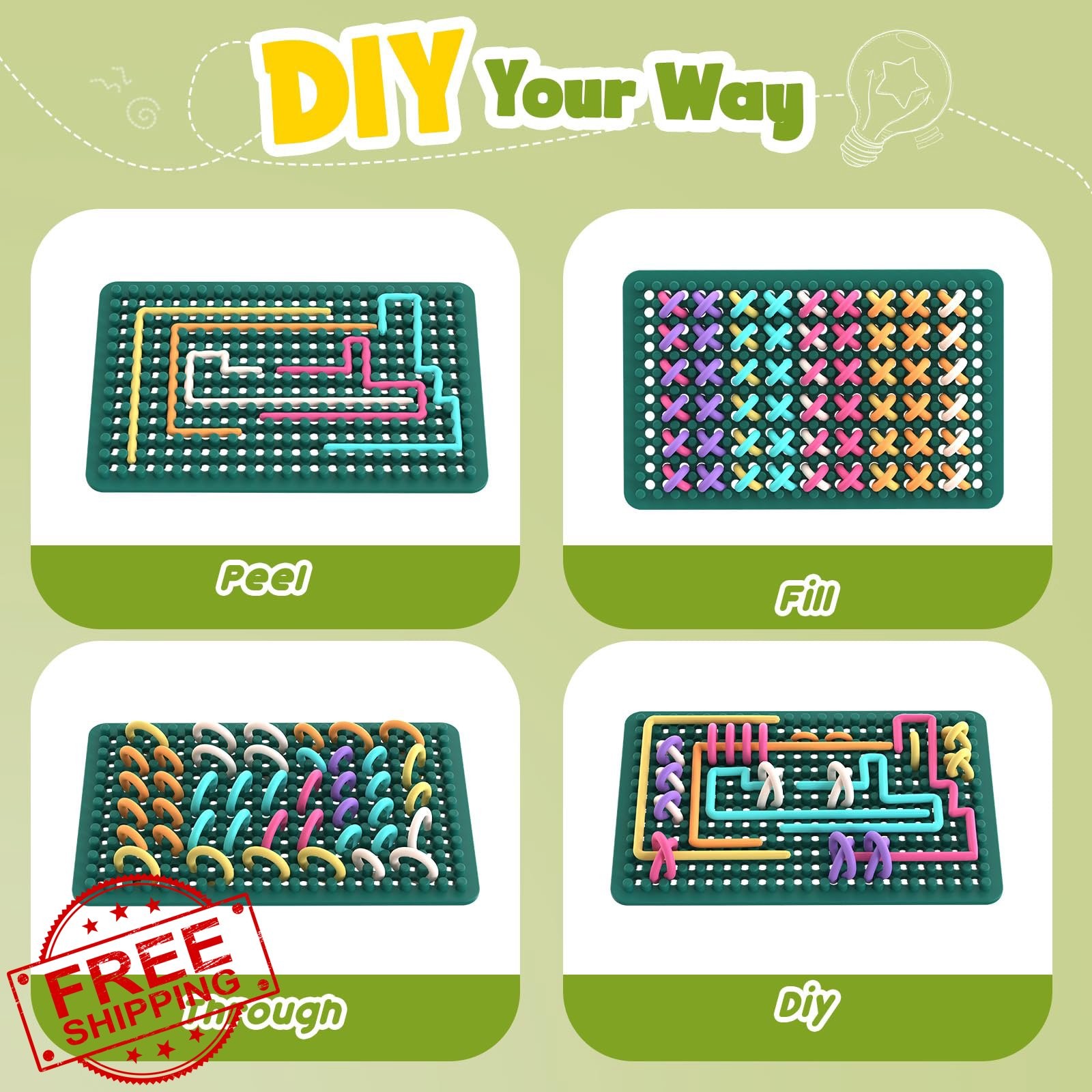 Silicone Fidget Board Sensory Toys for Kids 3+, Stress Relief Travel