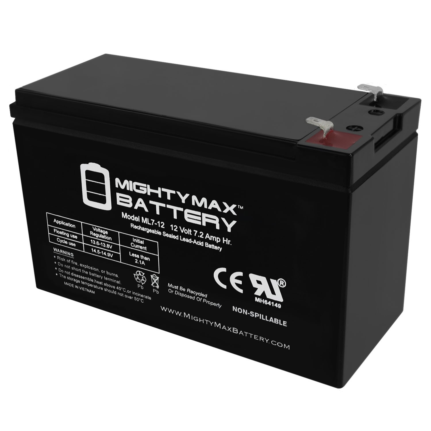 Mighty Max 12V 7AH compatible replacement battery for APC Back-UPS 550 BE550G
