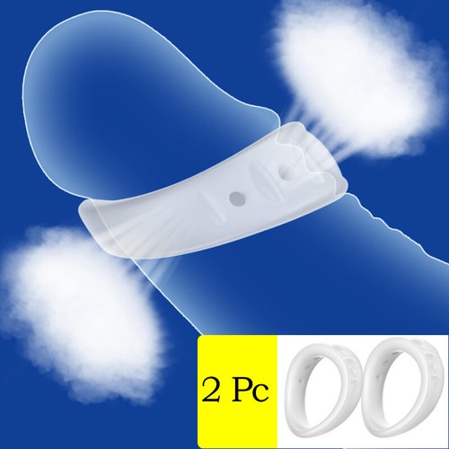 2pcs Male Penis Ring Special Condom Delay Extension Glans Sleeve Reusable