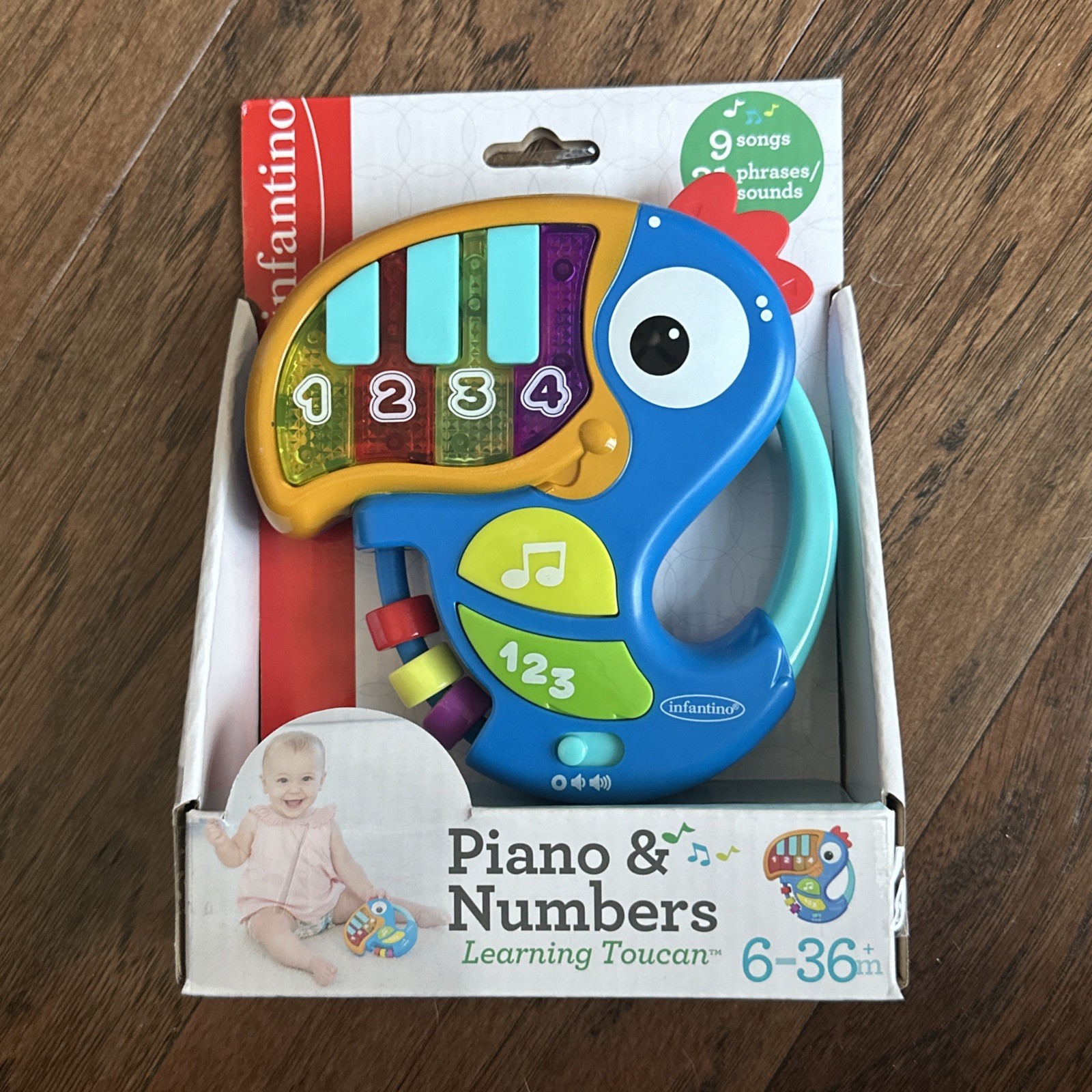 Infantino Piano & Numbers Learning Toucan Light-up Piano Keys and Numbers New