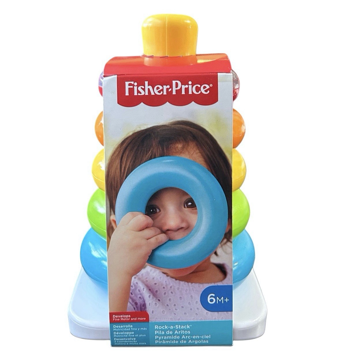 Fisher-Price Rock A Stack Stacking Rings Classic Baby Toy Fine Motor Skills 6mo+