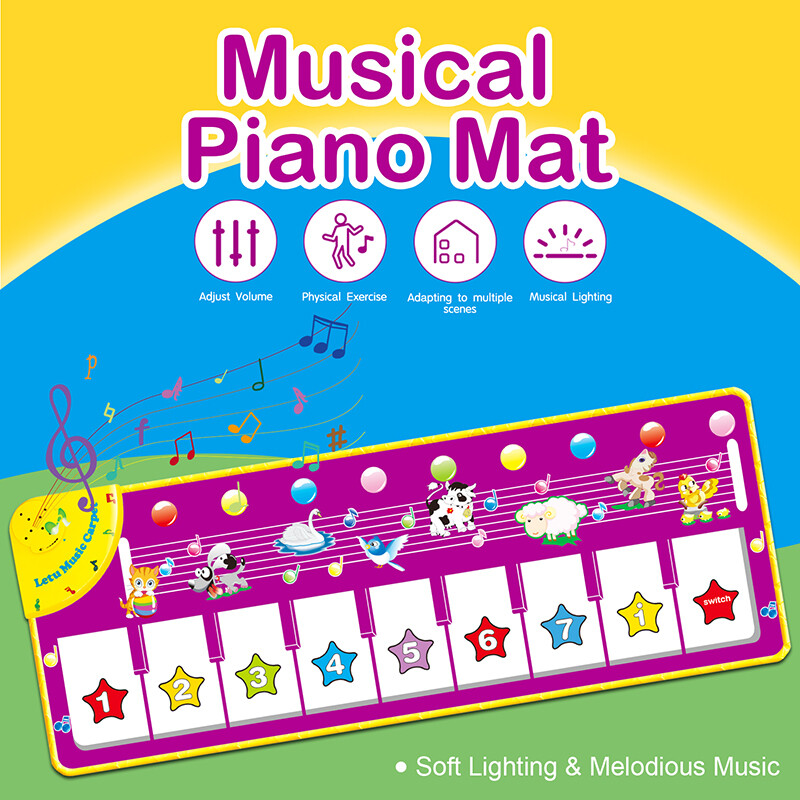 Kids Musical Piano Mats Baby Floor Keyboard Toys Carpet Blanket Touch Playmat