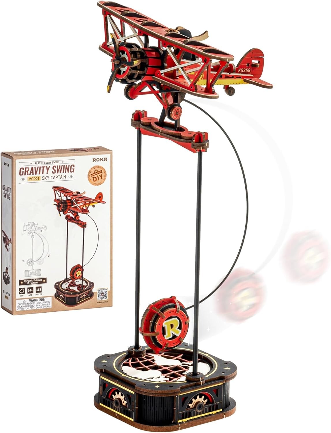 ROKR Sky Captain 3DPuzzle Wooden Model kit Gravity SwingSeries Gladiator Fighter