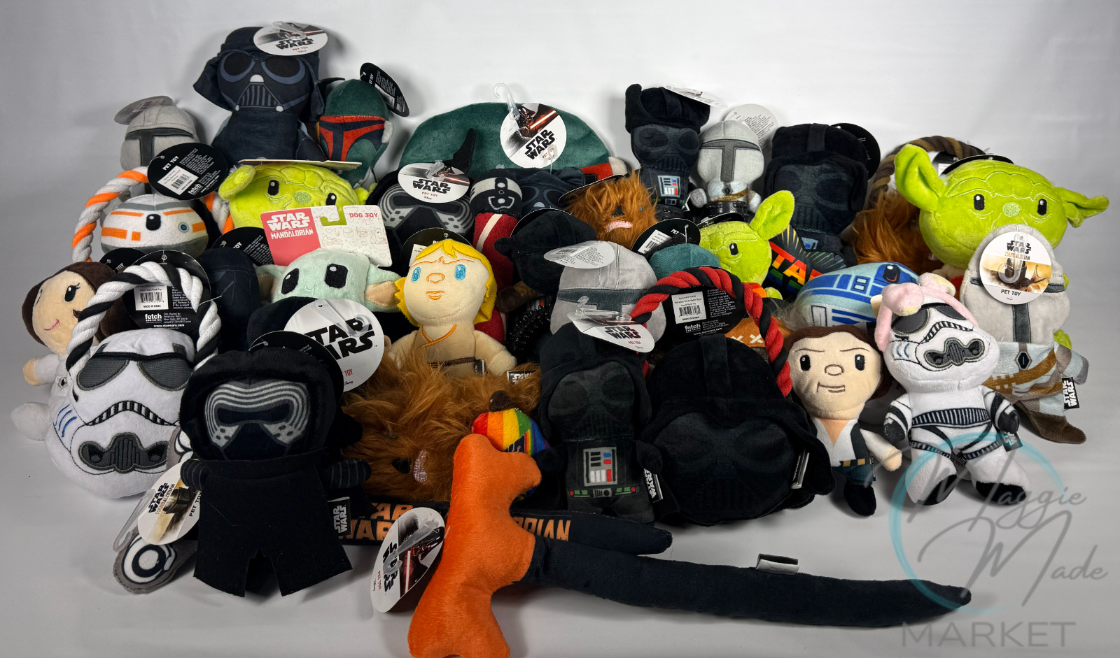 New Star Wars Dog Toys Plush & Rope Chew Squeaky Fetch Toy – 39 Different Styles