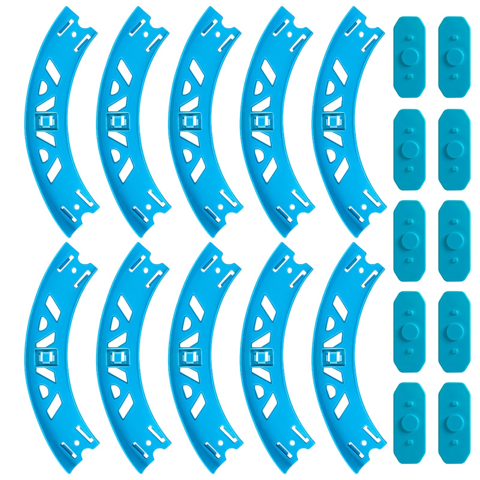 Curve Track Set Pieces for Hot Wheels Curved + Connectors (10-Pack)