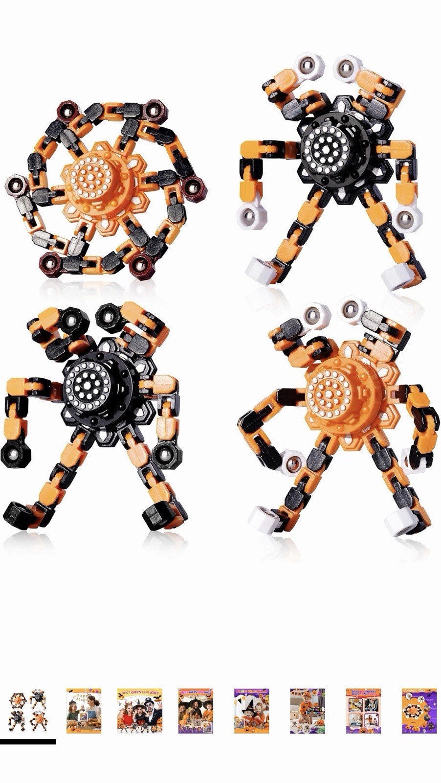 Transformable Fidget Spinner Toys 4 Pack Sensory Stress Relief Desk Toys