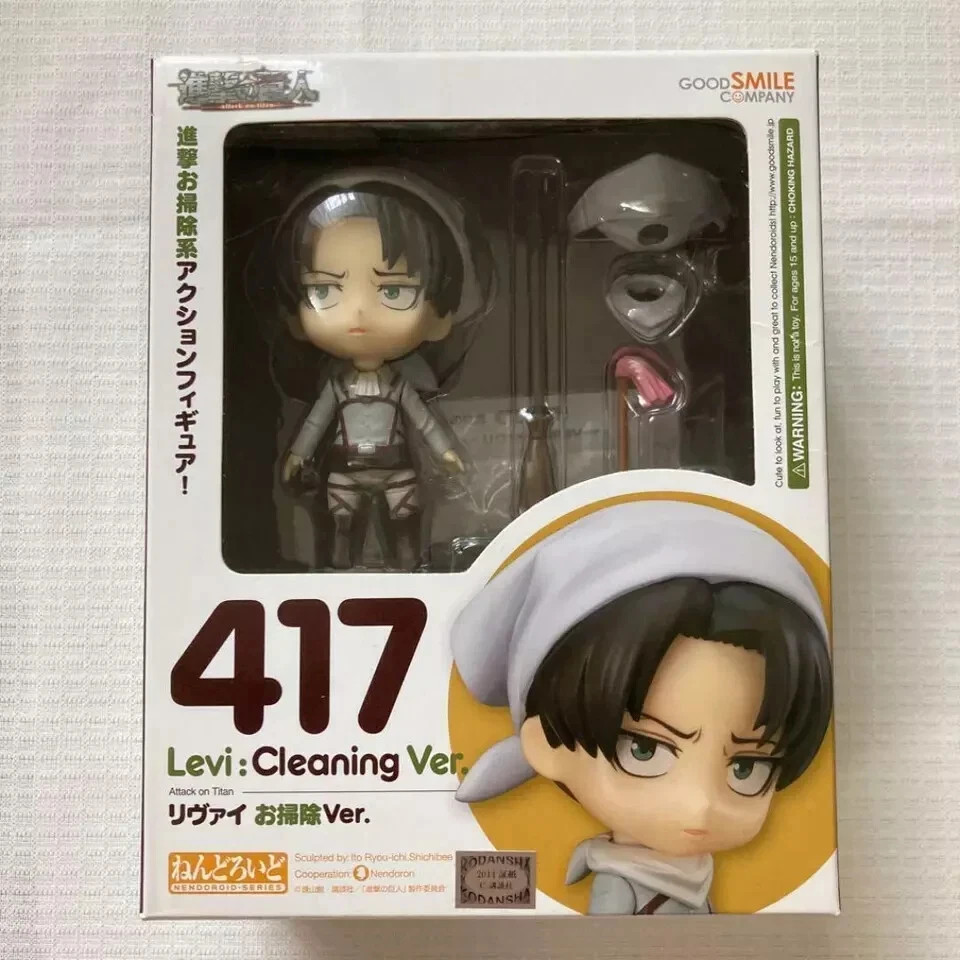 NEW-Levi Cleaning Ver. Attack On Titan Nendoroid 417 Figure Toys Model -Gifts