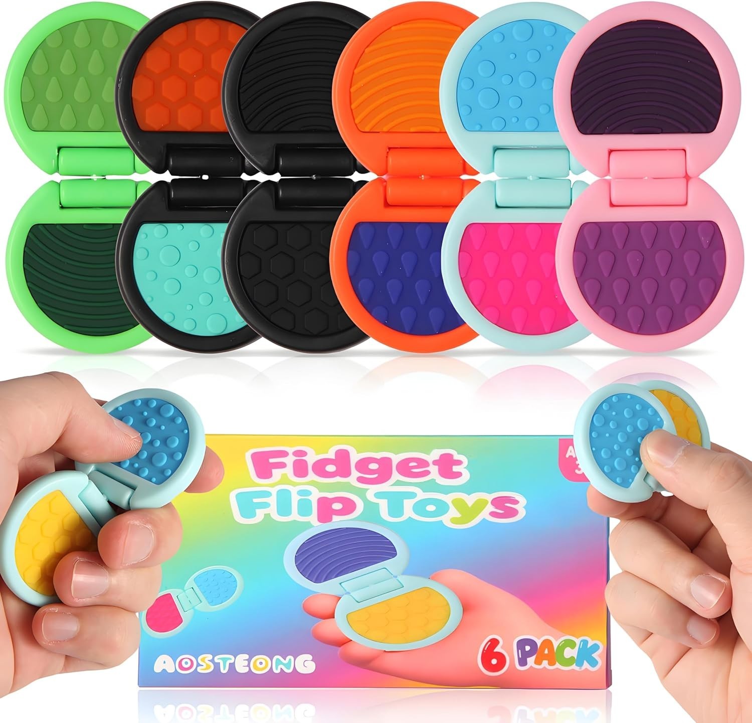6 Pack Flip Fidget Toys Sensory Stress Relief for ADHD Autism Kids Adults