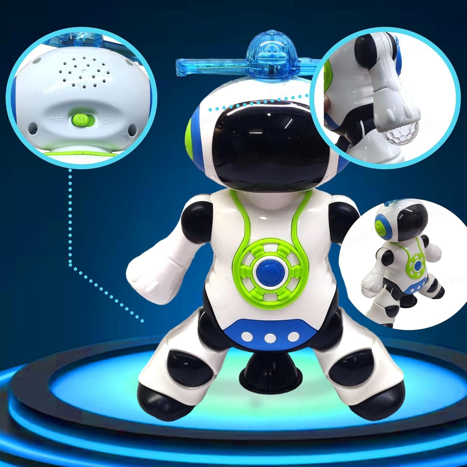 Dancing Robot with Music, Robot for Kids with 3D Flashing Lights, 360 Degree