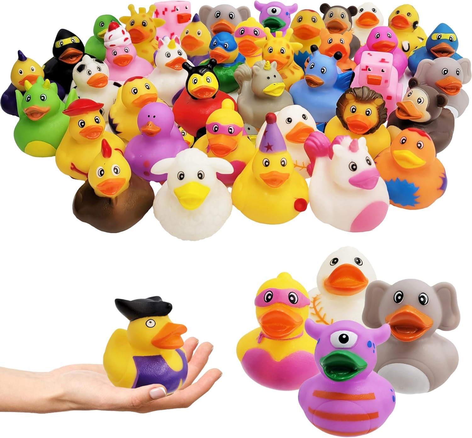 Assortment Rubber Duck Toy Duckies for Kids, Bath Birthday Gifts Baby Showers Cl