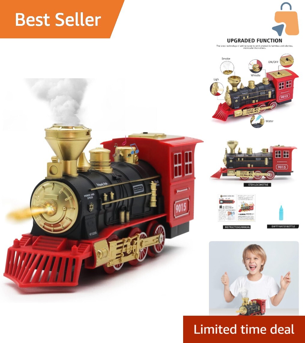 Battery Operated Kids Locomotive Toy – Realistic Sounds, Lights & Odorless Smoke