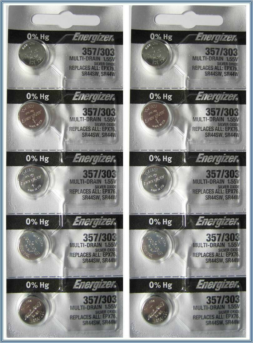 Lot of 10 Energizer 357/303 Silver Oxide Coin Cell Batteries USA Seller