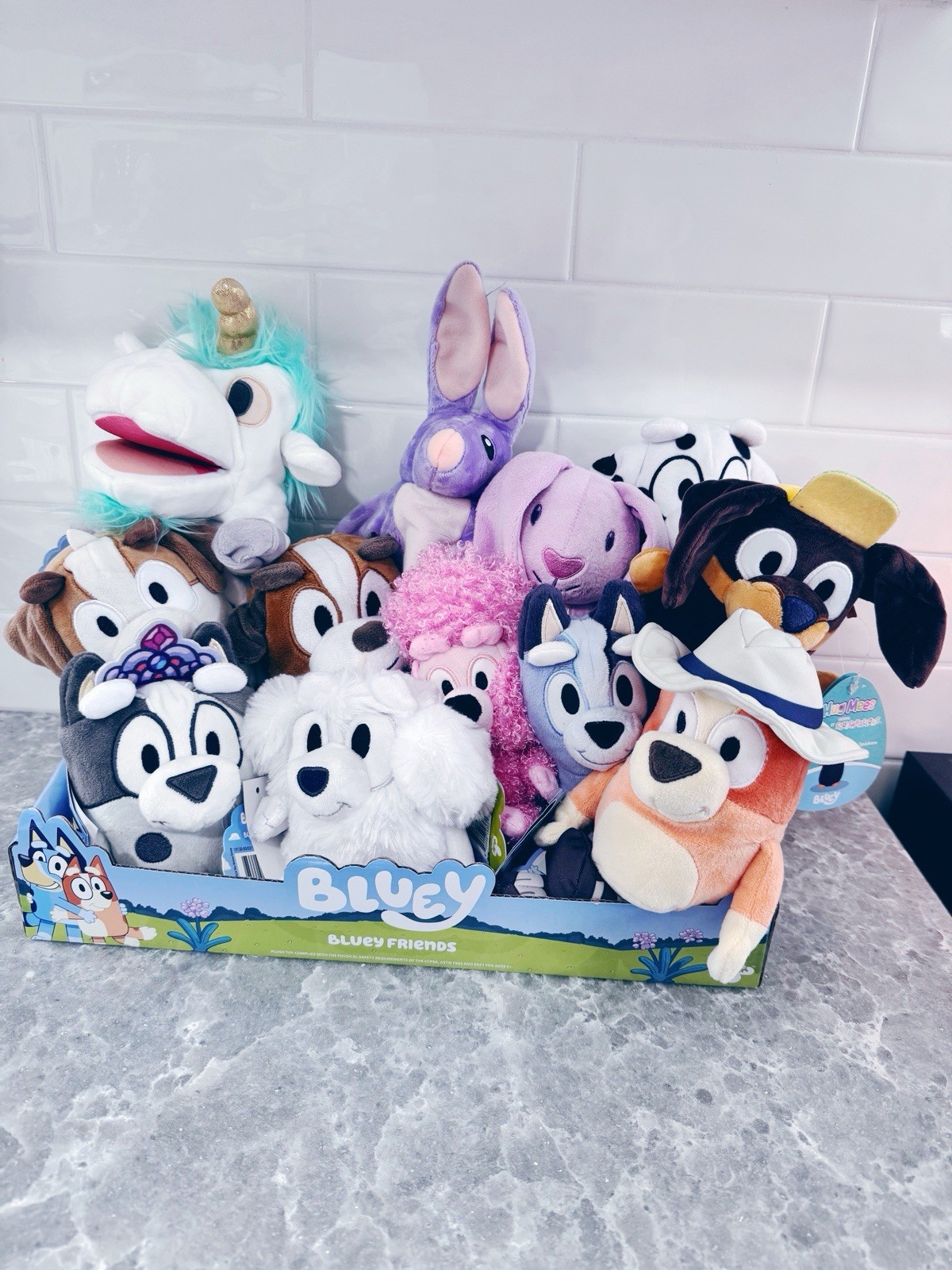 Bluey Family & Friends 10″ Plush Toy Stuffed Floppy, Turtleboy, Lila, Unicorse