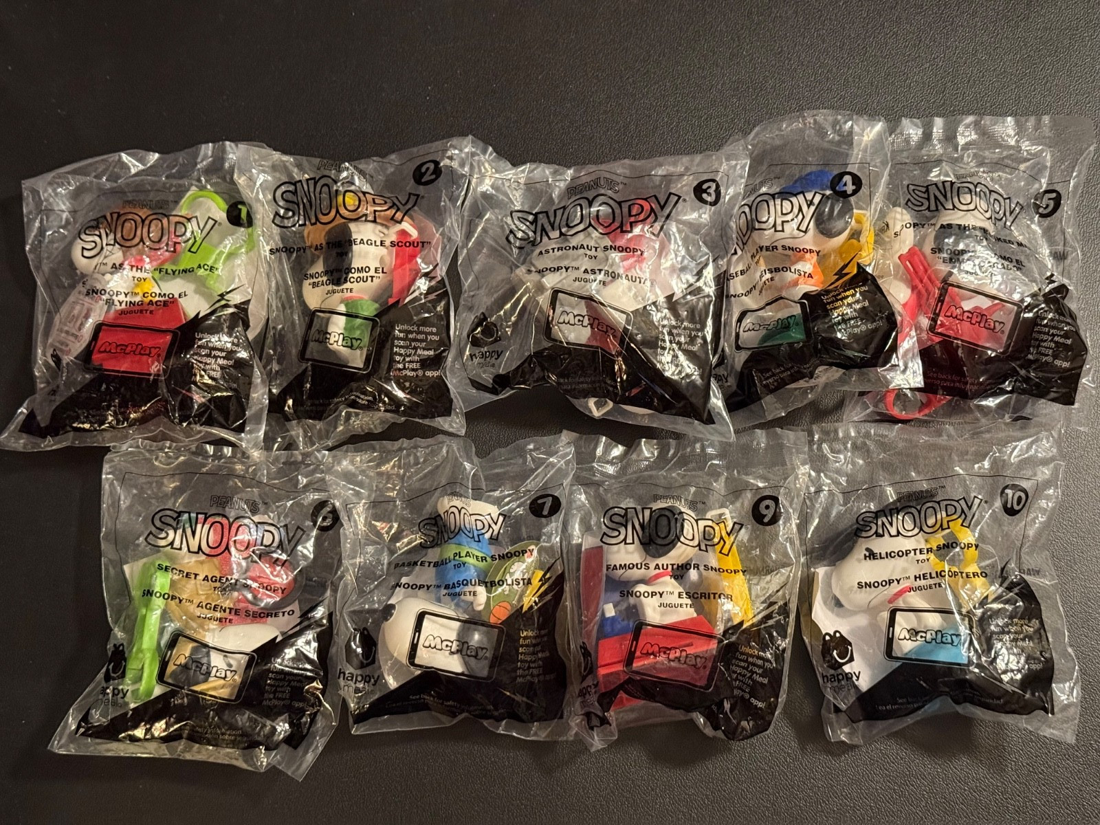 McDonald’s Happy Meal Toys 2018 Peanuts SnoopyCollection, Brand New