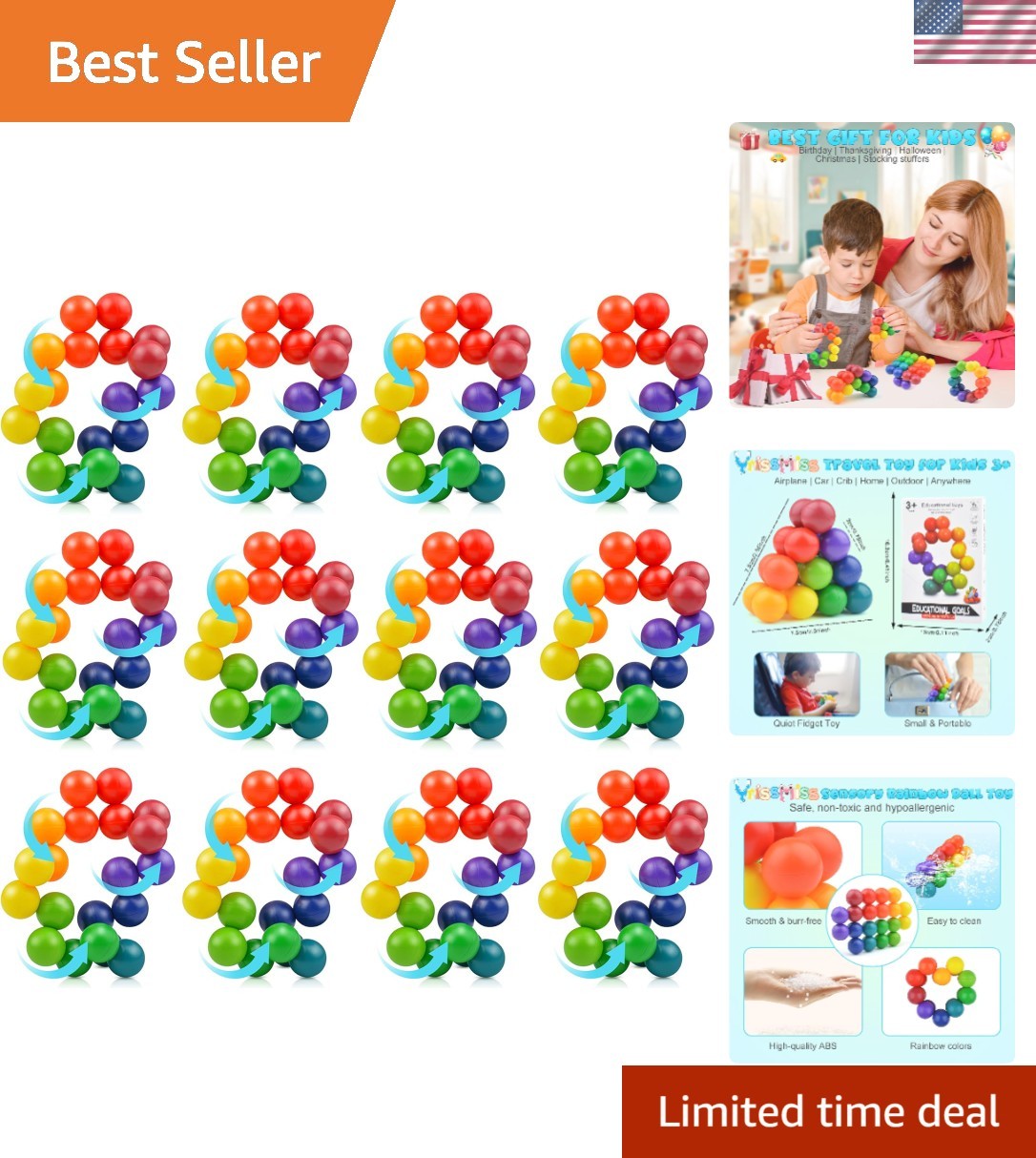 Portable 12PCS Autism Sensory Fidget Toys – Perfect for Travel & Learning