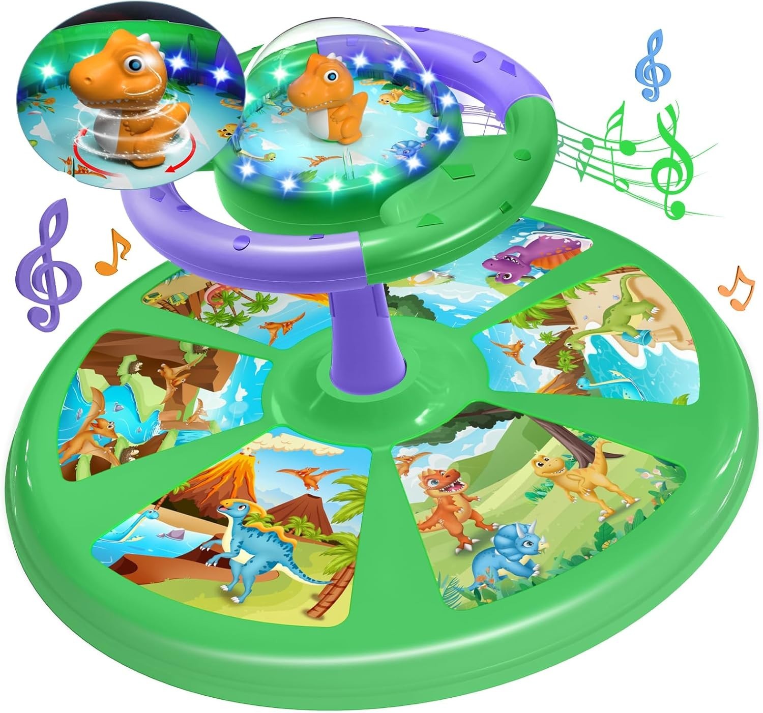 Dinosaur Twist Sit and Spin Toys for Toddlers 18+ Months, Dino 360° Spin Twister