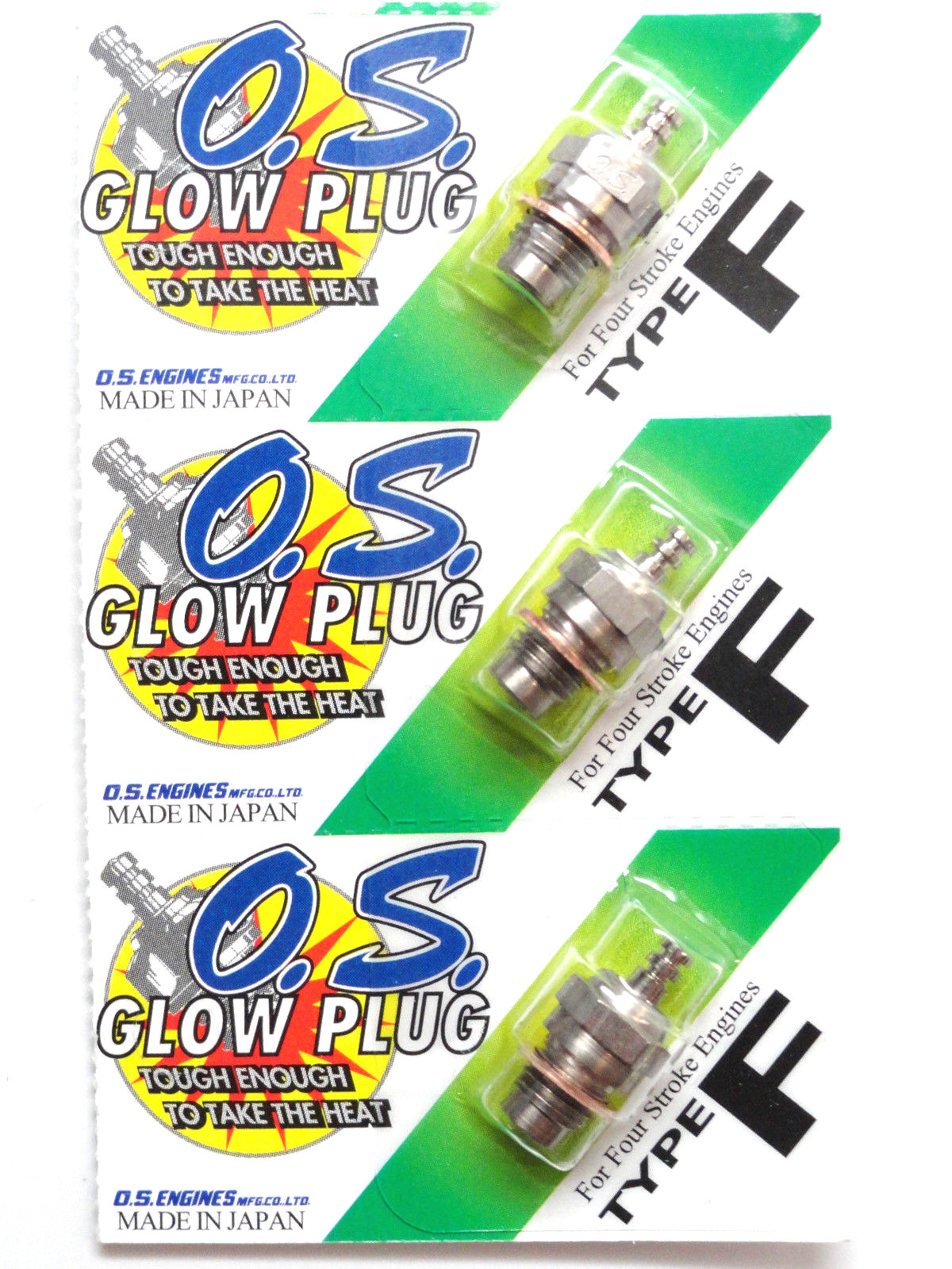 OS Type F Medium 4 Stroke Nitro Glow Plug – 3 Pack 71615009