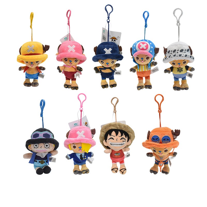 One Piece Plush Keychain Toy Tony Chopper Luffy Pendant Soft Stuffed Doll Toys