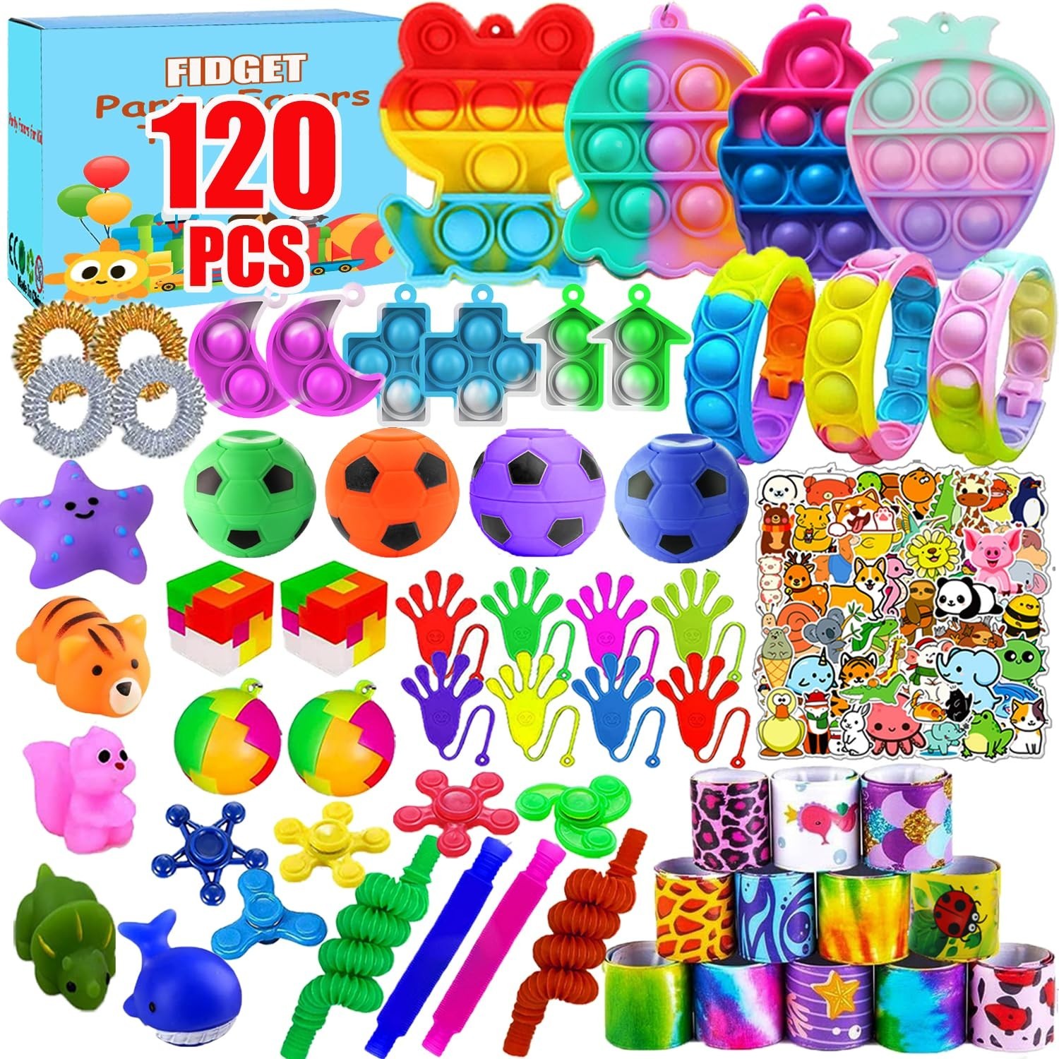 120 Pcs Fidget Toys Party Favors for Kids, Stress Relief Sensory Toys for Anx…