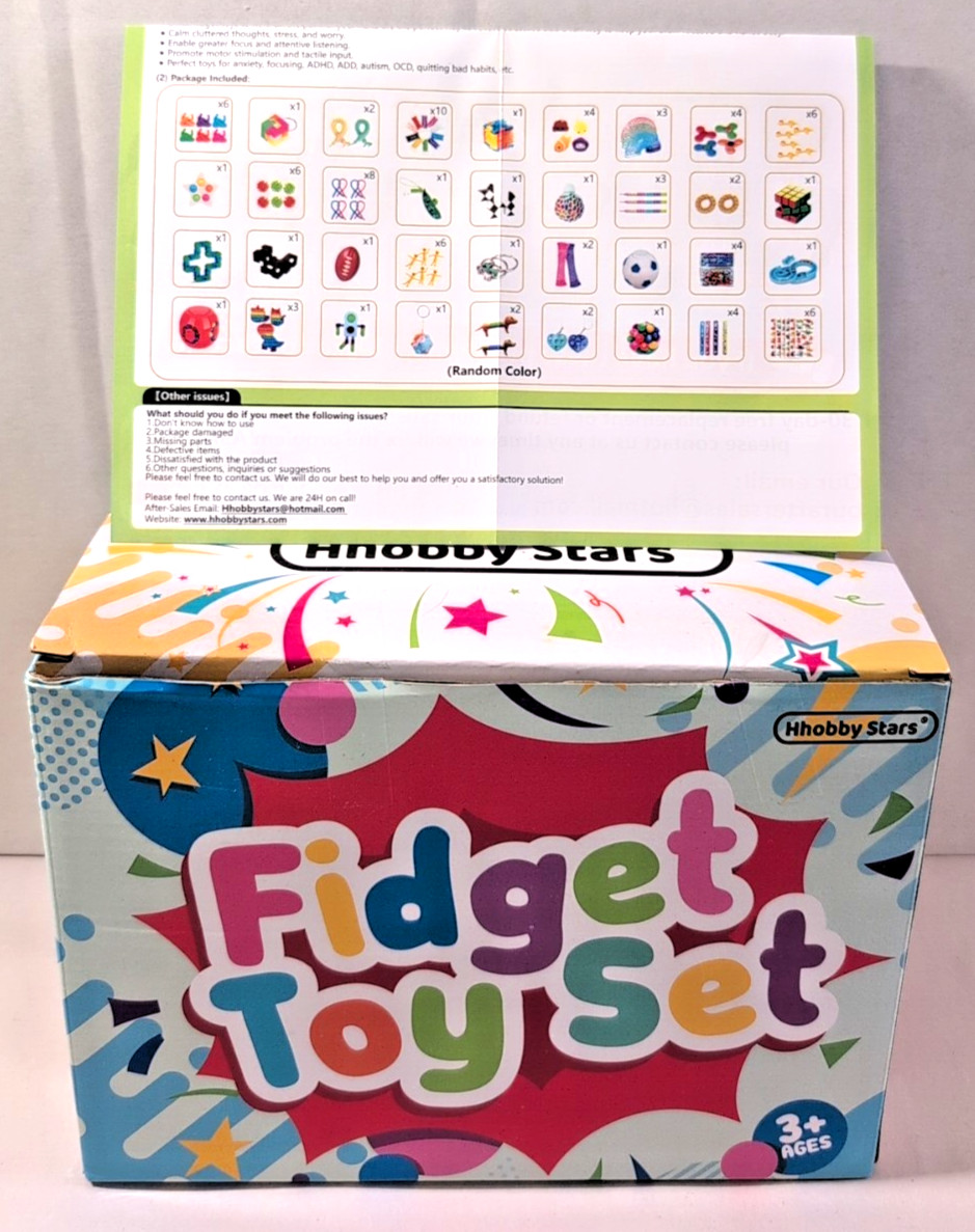 100 Pieces Fidget Toy Pack Sensory Toys Set Hhobby Stars Stress Anxiety Party