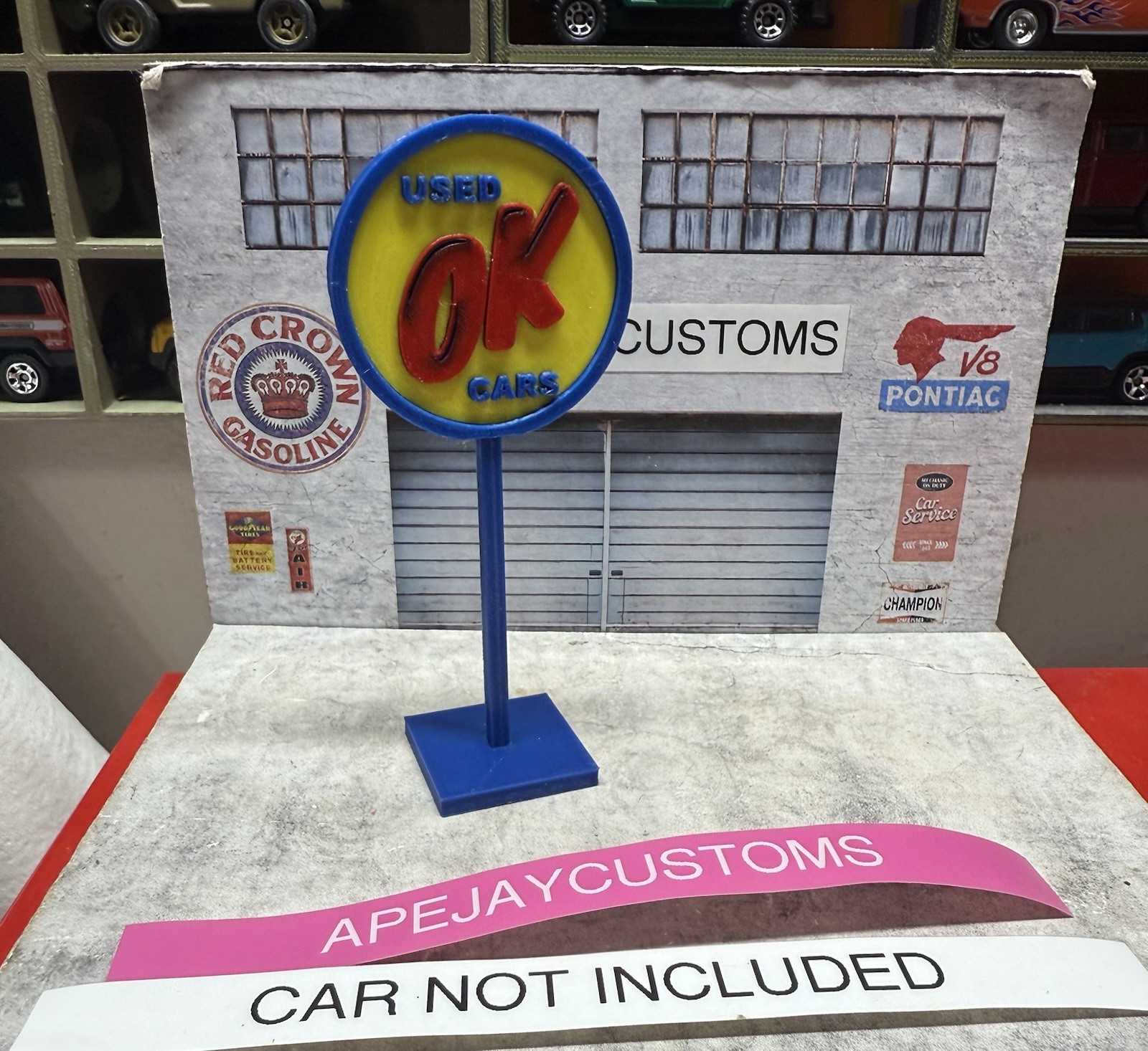 1/64 scale diorama ok used cars sign
