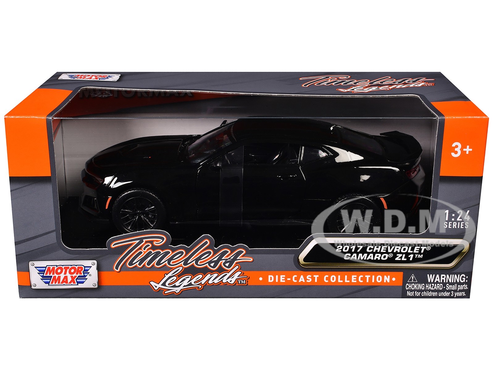 2017 CHEVROLET CAMARO ZL1 BLACK 1/24 DIECAST MODEL CAR BY MOTORMAX 79351