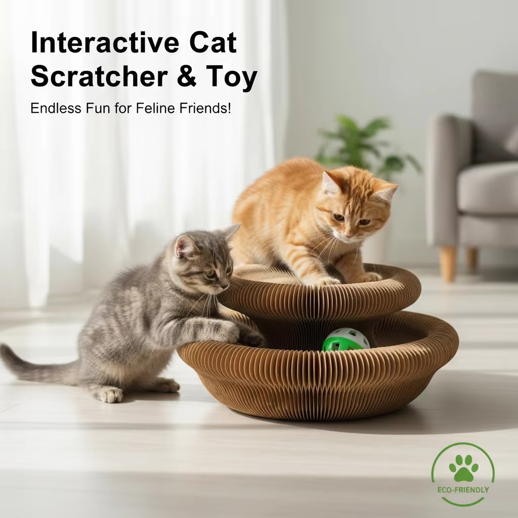 Magic Organ Cat Scratching Board Interactive Scratcher Cat Toy Foldable Cat