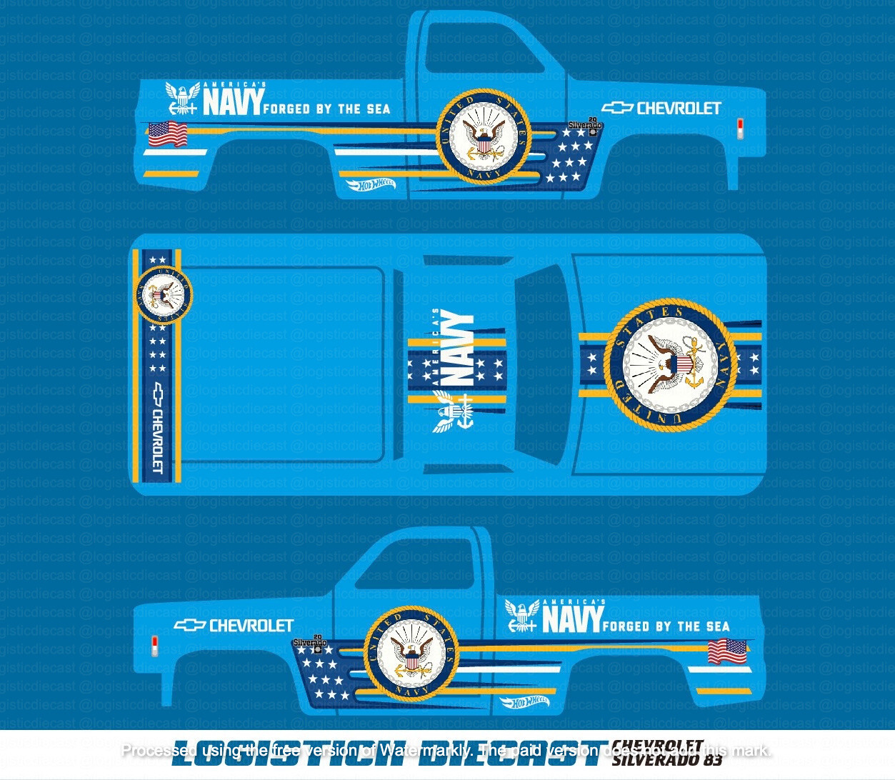 UNIVERSAL Water Slide Decals FOR HOT WHEELS ’83 Chevy Silverado a1