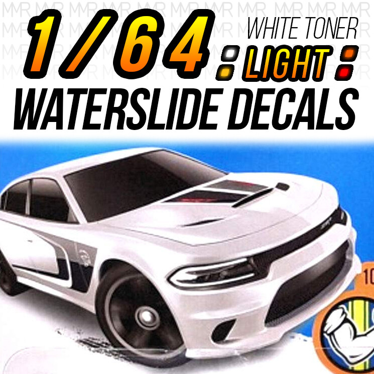 1/64 Scale DODGE CHARGER Head Tail Light WaterSlide Decal for Hot