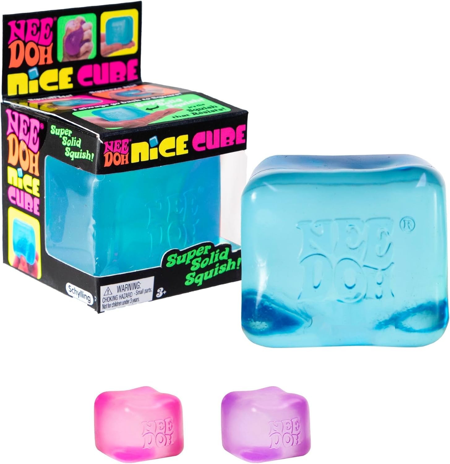 Nee Doh Nice Cube Squishy Stress Toy – Super Solid Fidget Cube, Stress Relief
