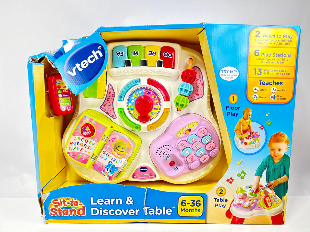 VTech Sit-to-Stand Learn and Discover Table, Pink DAMAGED PACKAGING
