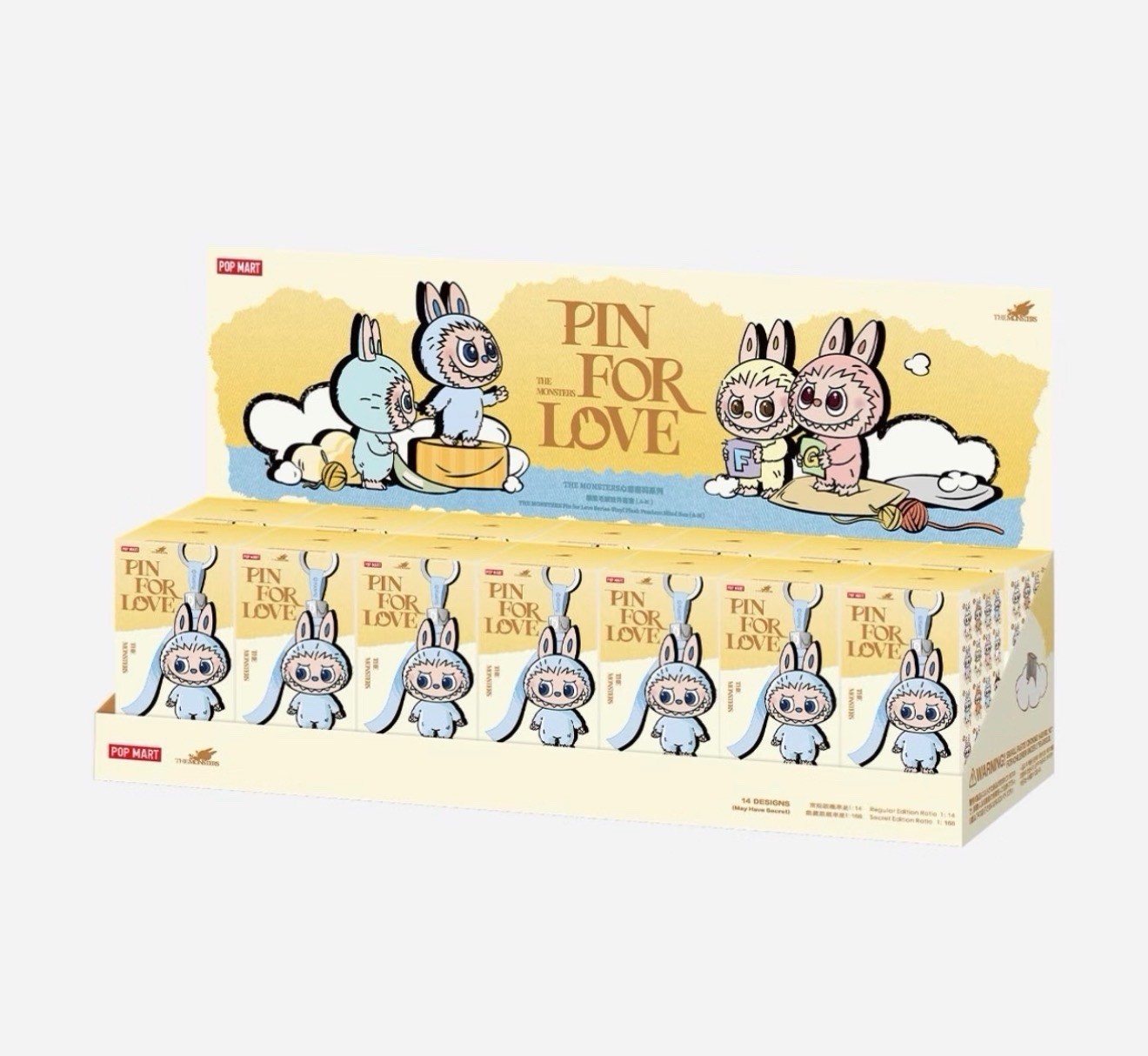 PopMart LABUBU The Monster Pin For Love Serie (A-M)(N-Z)Sealed Case 28 blind box
