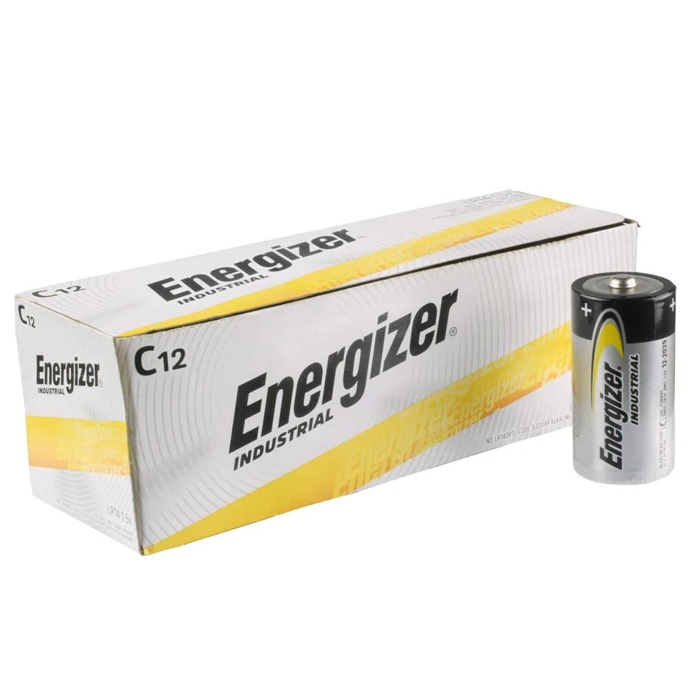 Energizer EN93 Industrial Alkaline Batteries, C , 12 Batteries/Box