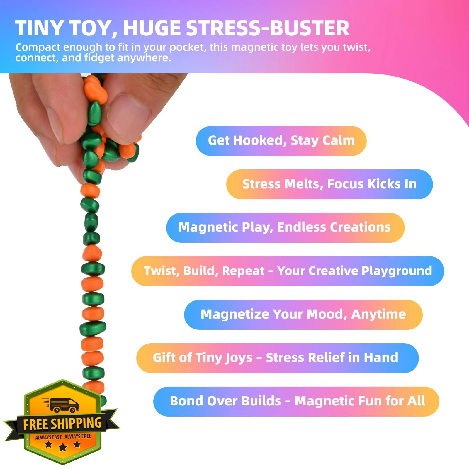 550pcs Fidget Toys Adults, Stress Relief Sensory Stones