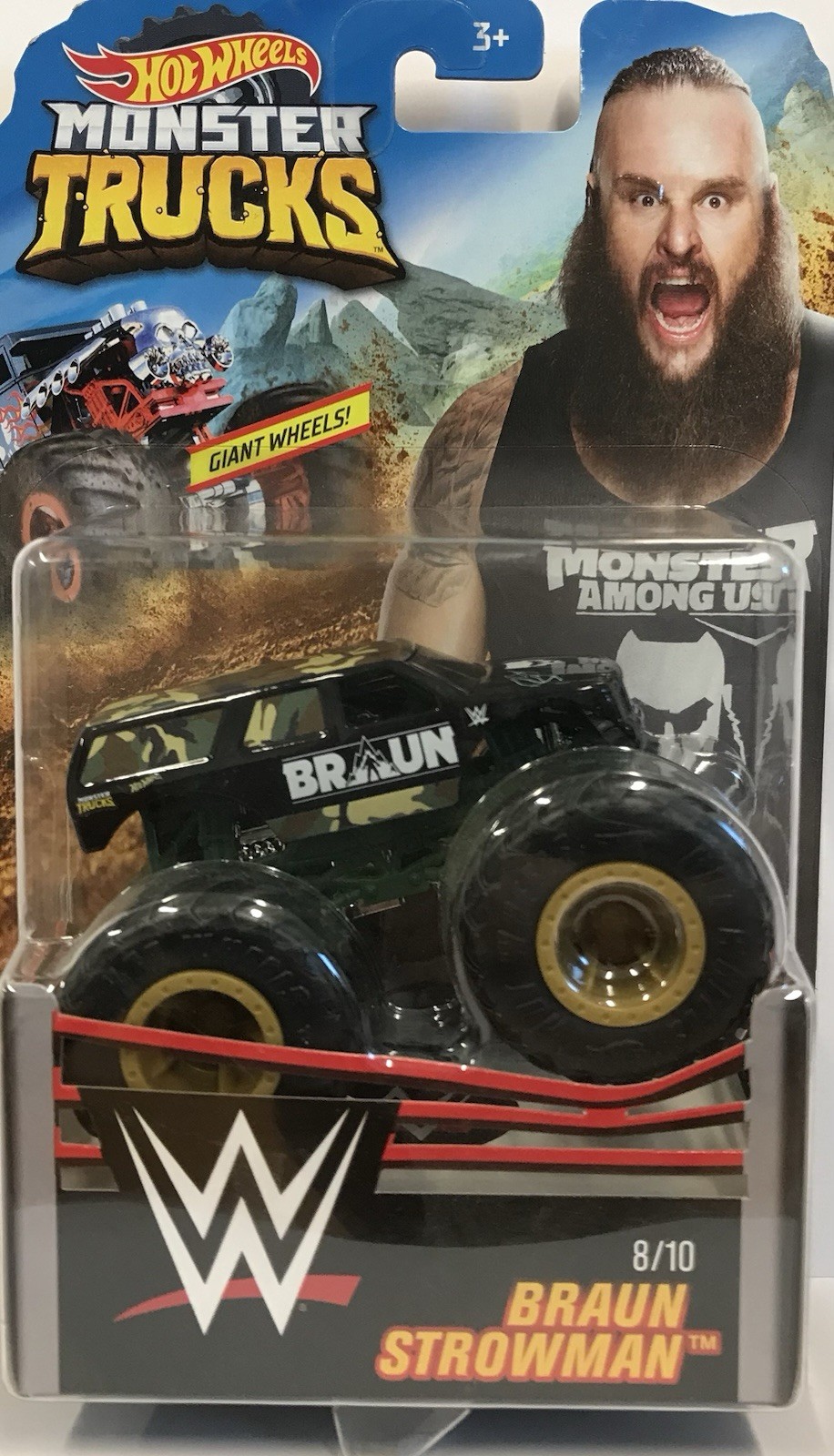 Diecast Model Car – Hot Wheels Monster Trucks WWE Braun Strowman 1:64 Toy
