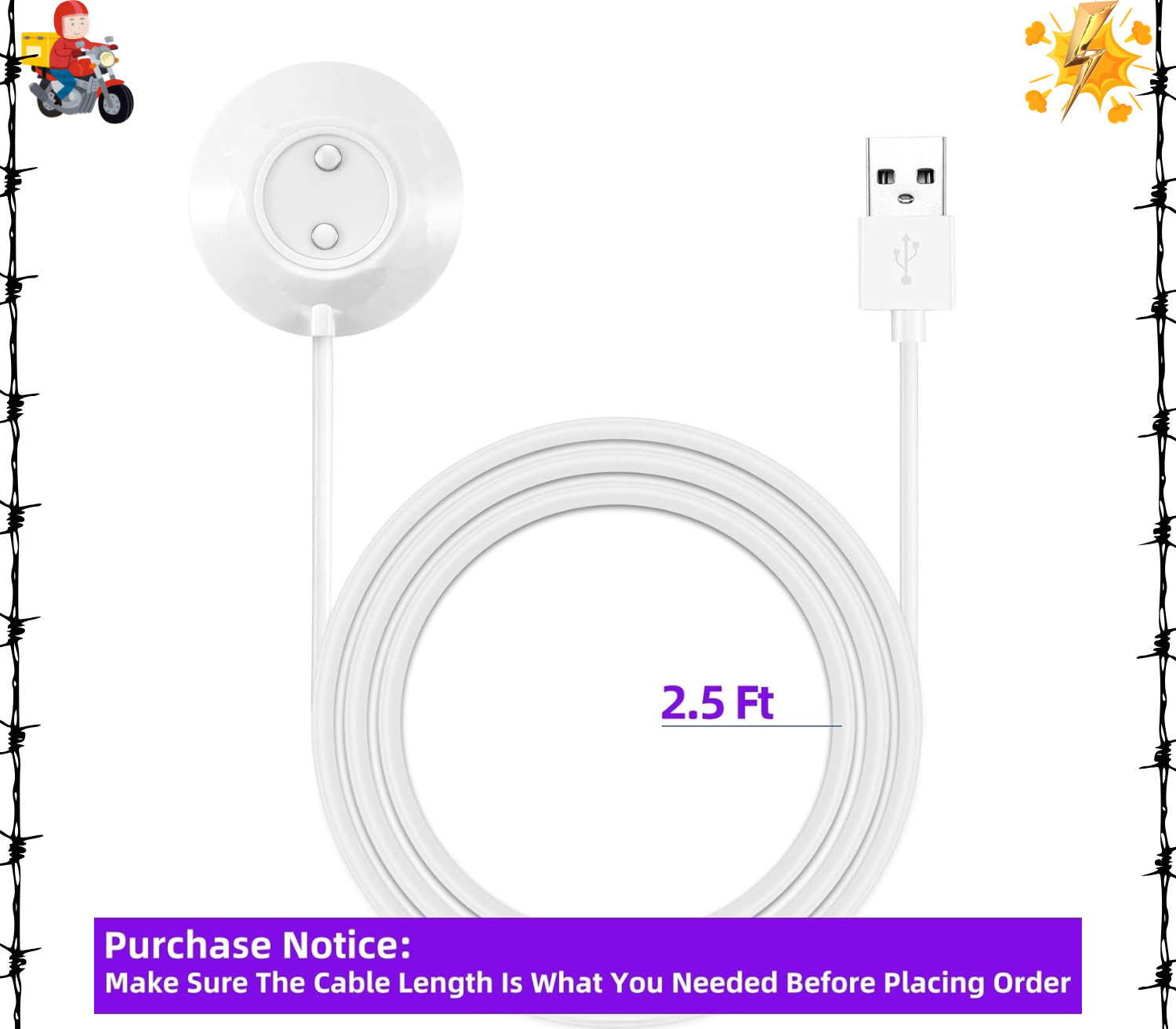 Adorime Rose Toy Charger, Adapter USB Magnetic Fast Charging Cable Cord for Rose