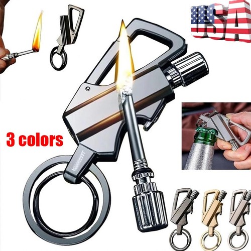 Permanent Match Infinity Lighter with Multitool Keychain Bottle Opener for Men –