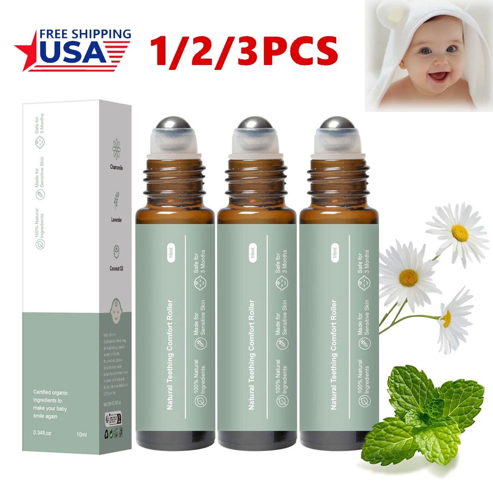 1/2/3PCS MAMA’S TEETHER All Natural Teething Relief Roller for Babies 10ml US