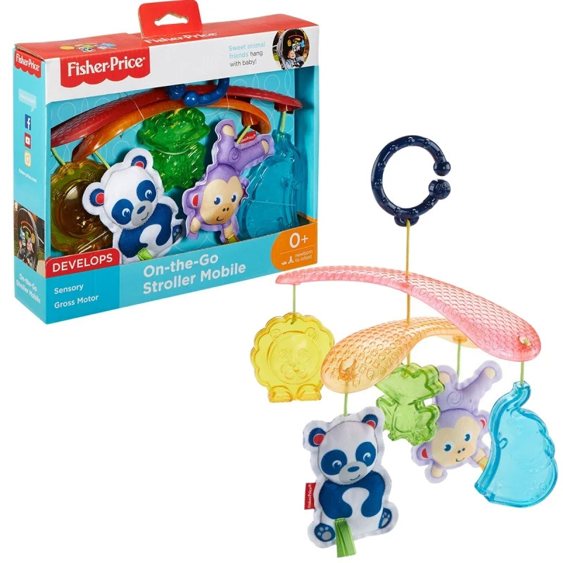 Fisher-Price Sweet Animal Friends On T/ Go Stroller Mobile Easily Attaches DYW54