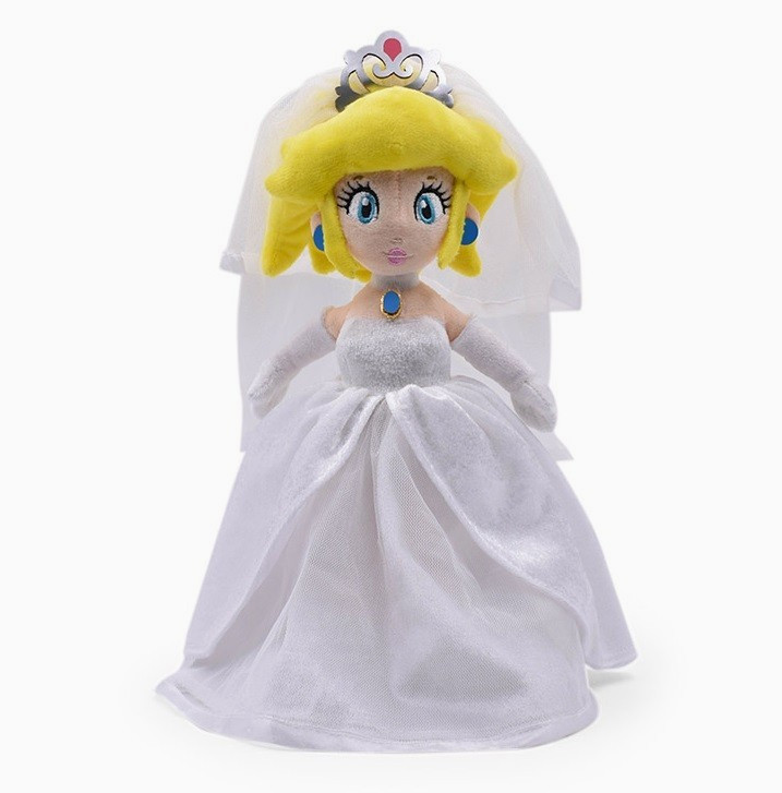 Super Mario Bros Bride Princess Peach Plush Toy 13″ Soft Stuffed Doll Kids Gift