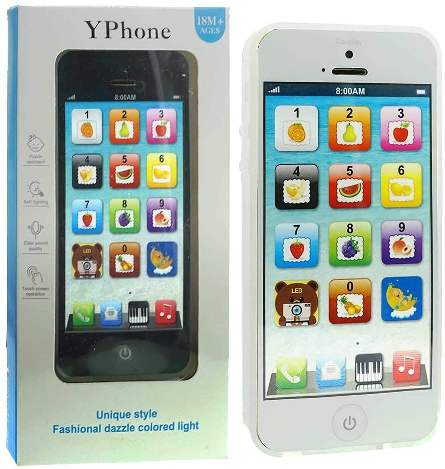 Kids Learning Toy Phone with USB Rechargeable Play Cell Phone Educational Gift