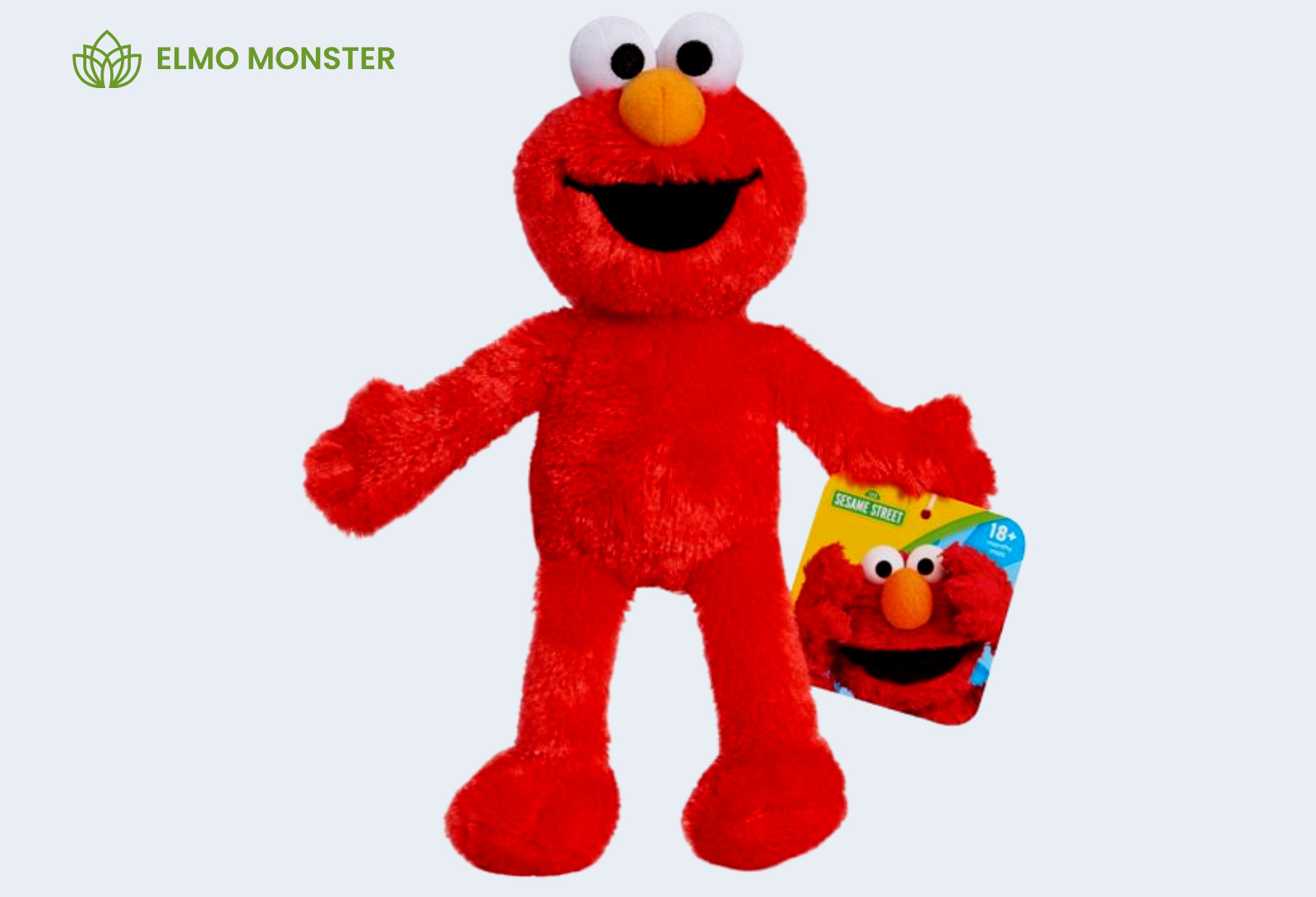 8-inch Elmo Plush Toy, Sustainable Stuffed Animal for Kids 18mo+
