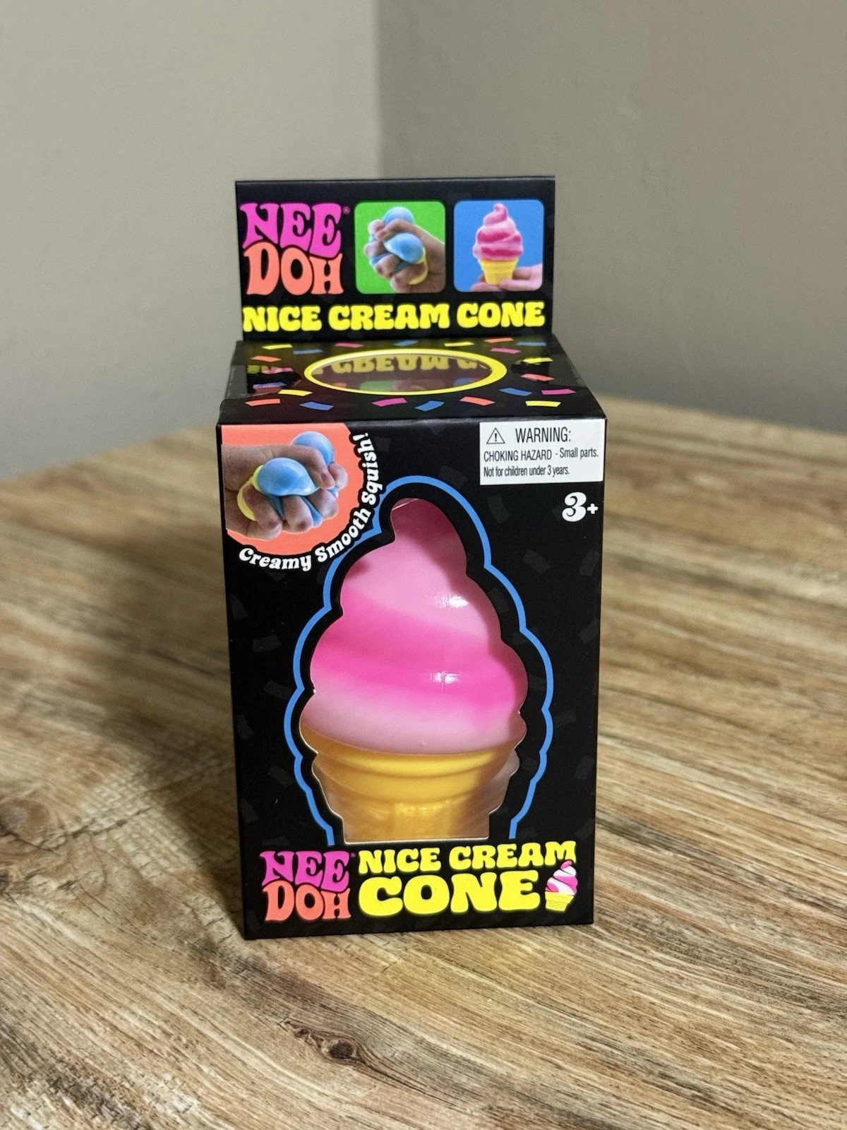 NeeDoh Nice Cream Cone Ice Cream Squishy Toy 2026 Nee Doh Stress Ball NEW Pink