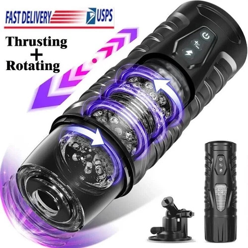 Male Masturbaters Automatic HandsFree Rotating Cup Thrusting Stroker Lubricants