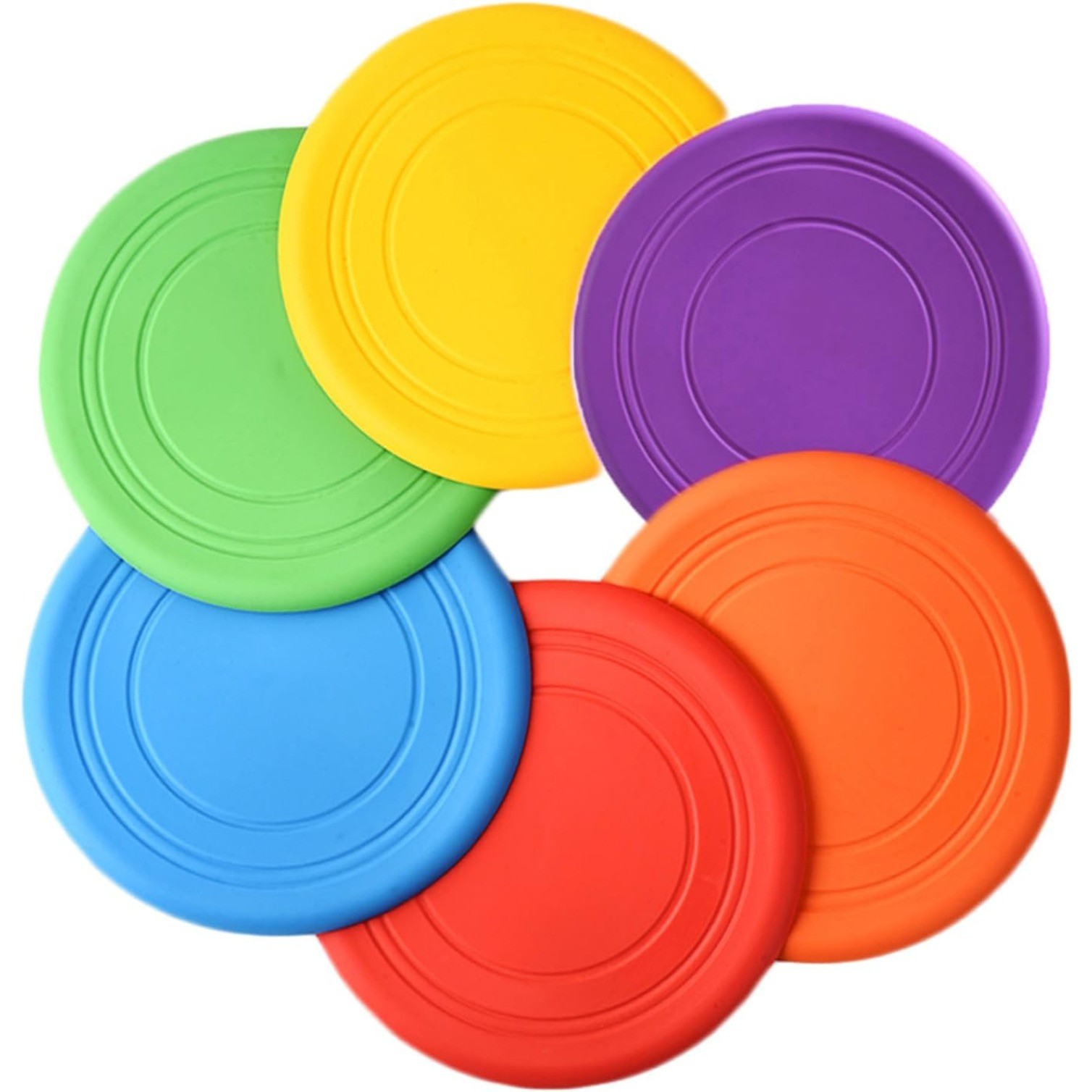 6 Pack Silicone Kids Flying Disc Toy Outdoor Playing Lawn Game Disk Flyer