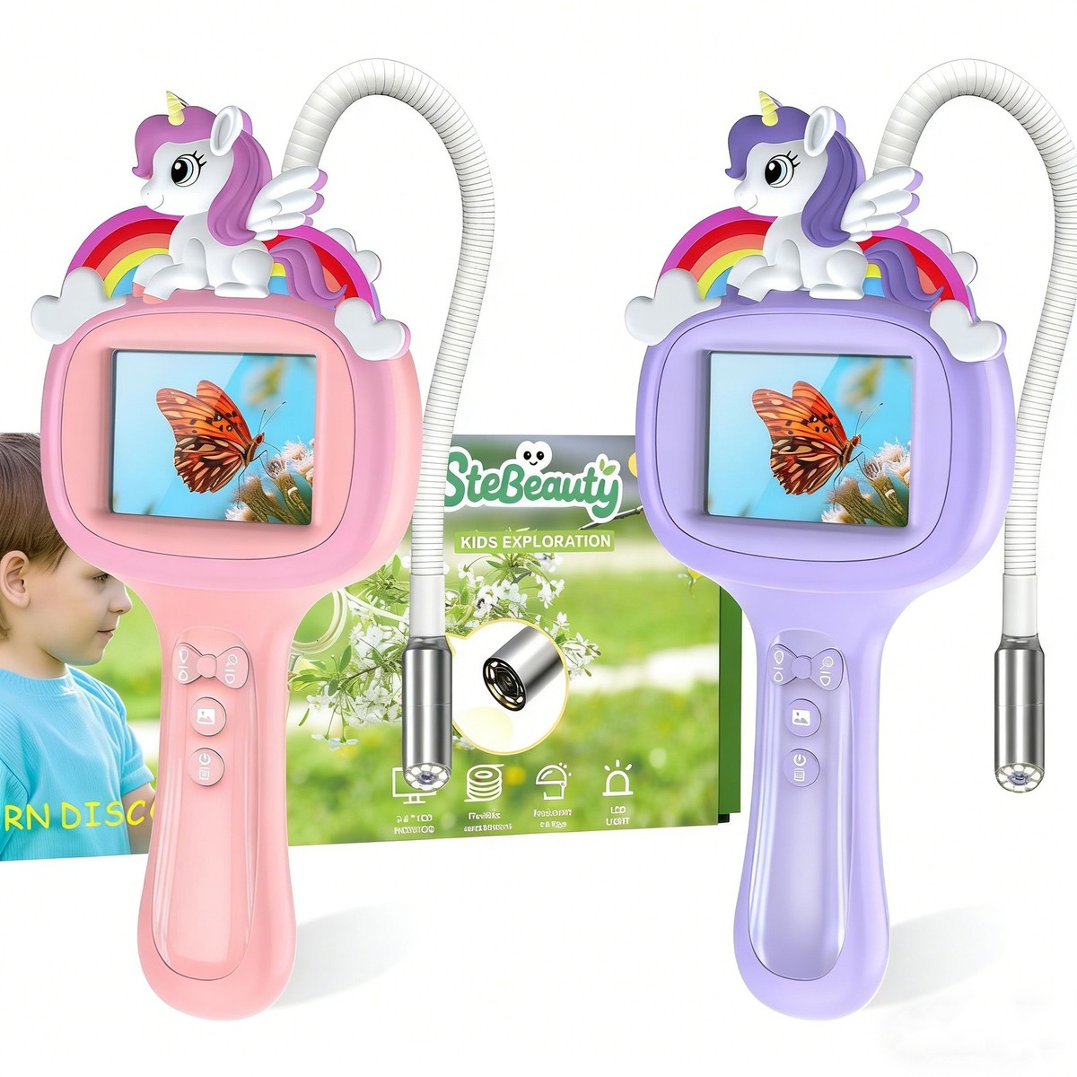 Borescope Camera with Light, 1920P HD Unicorn Endoscope Educational Toys,Gift,o