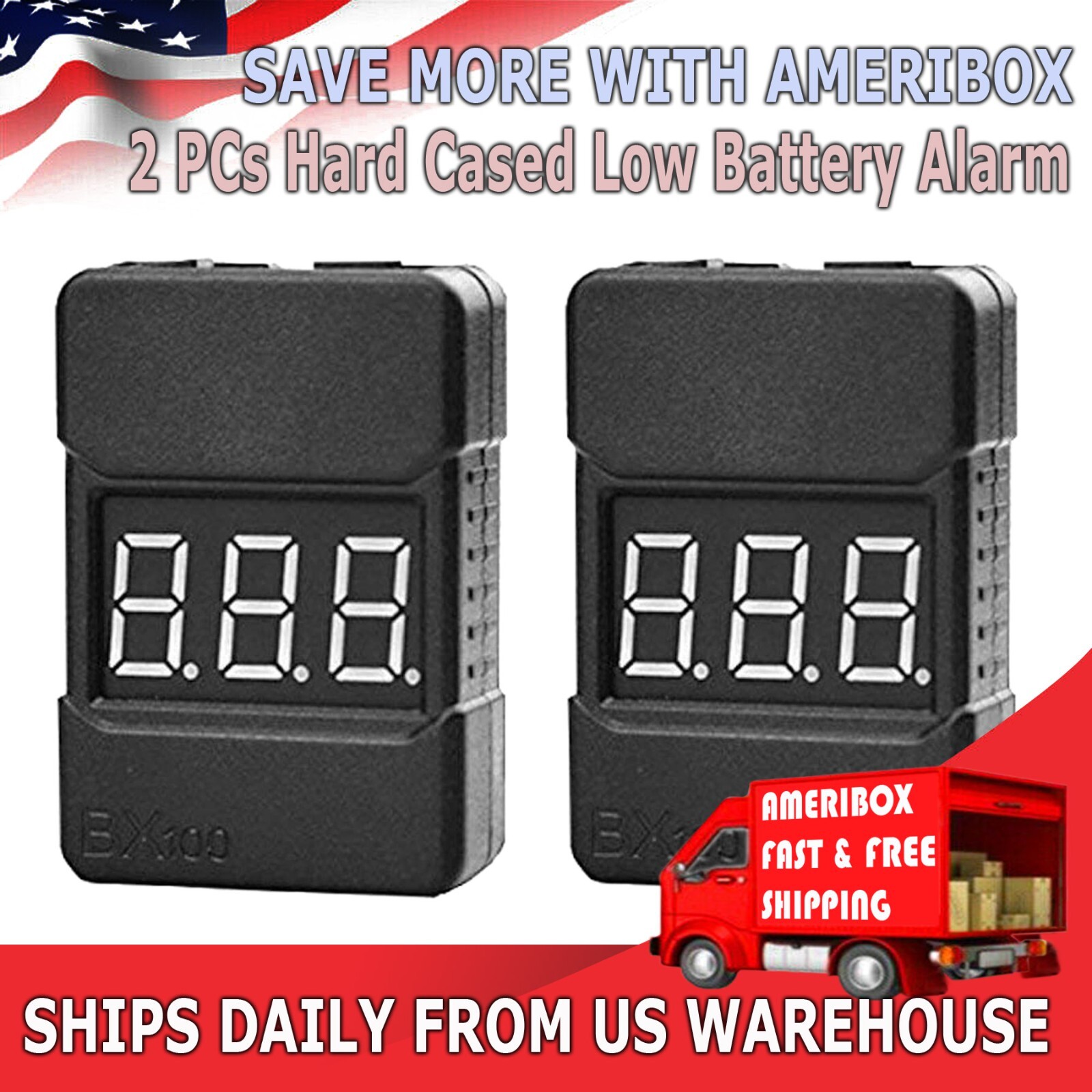 2X RC Lipo Battery Low Voltage Alarm 1S-8S Buzzer Indicator Checker Tester LED