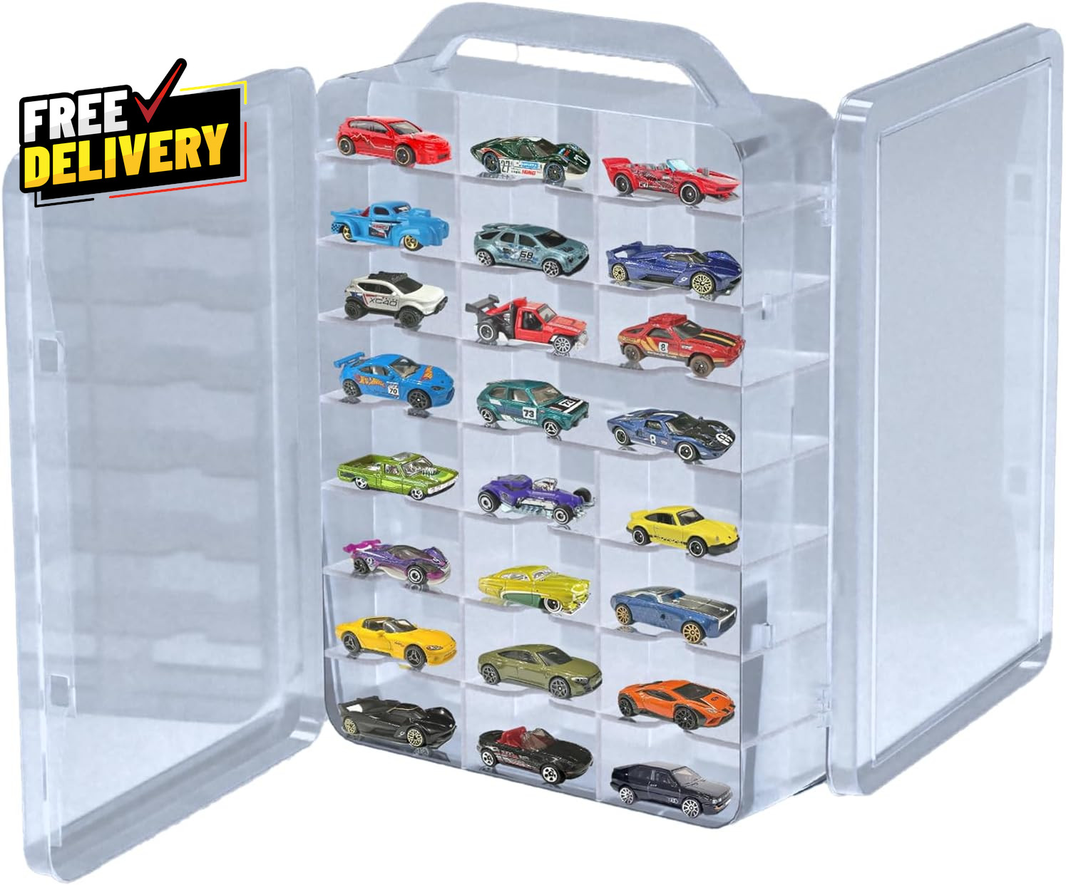 Double Sided Storage Case for Hot Wheels Storage with Carrying Handle Por…….